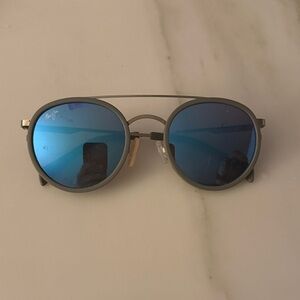 Maui Jim Even Keel Silver Blue Polarized Sunglasses